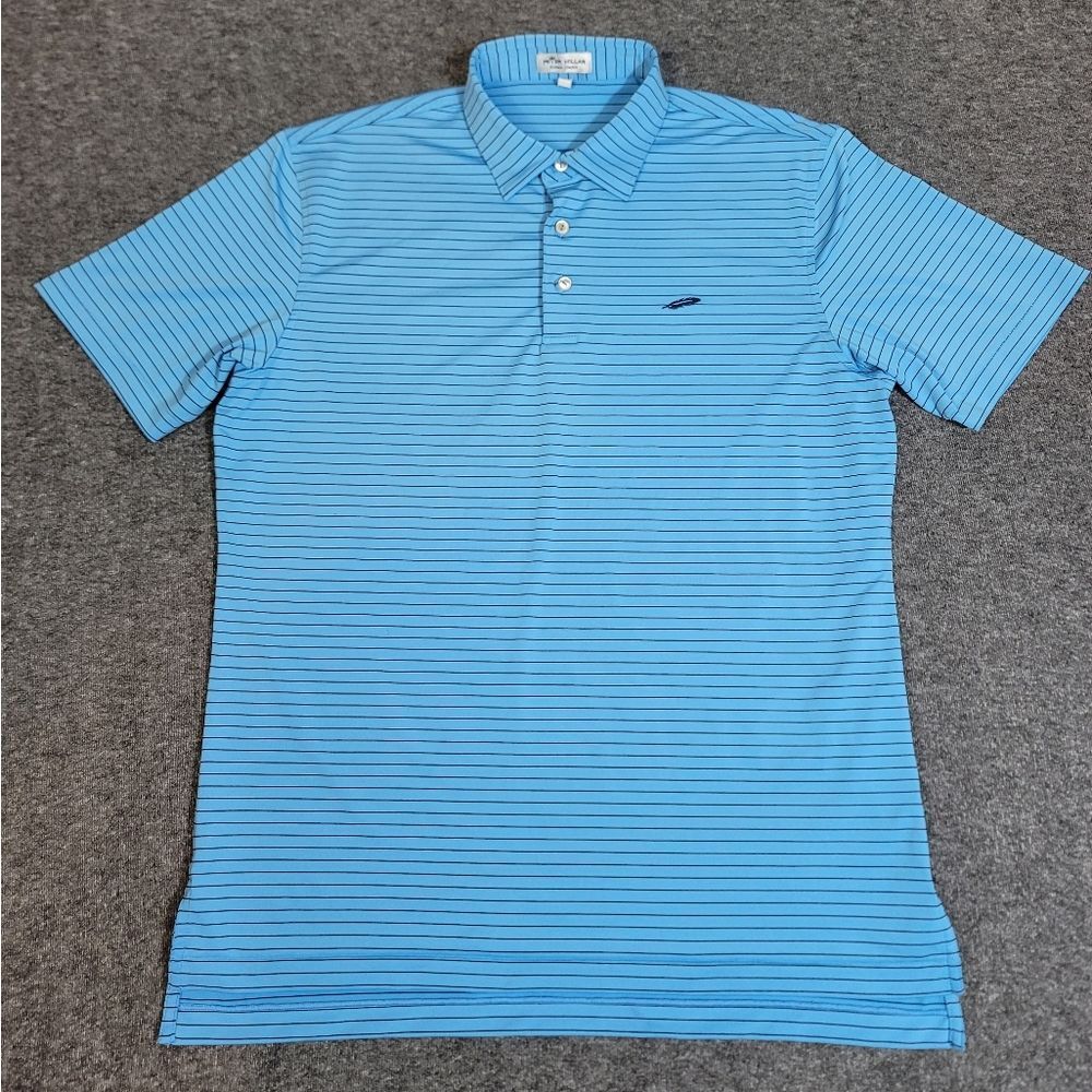 Peter Millar Summer Comfort Performance Golf Polo Shirt Men’s M Blue Stripe